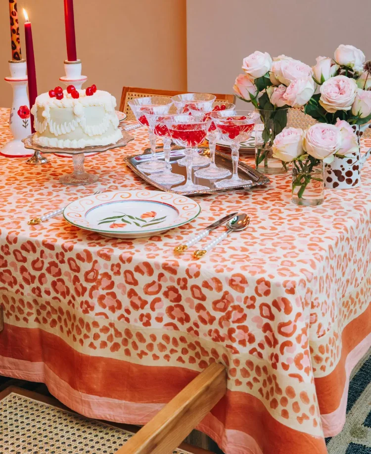 The Coral Leopard Tablecloth
